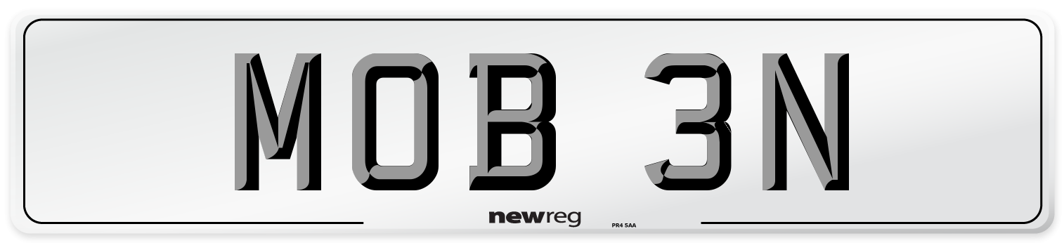 MOB 3N Number Plate from New Reg